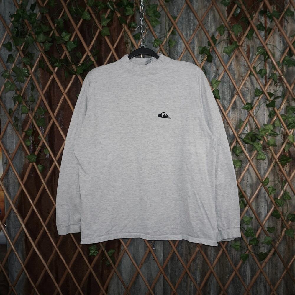 L - Vintage Y2K Quiksilver mock neck embroider surf T-Shirt
